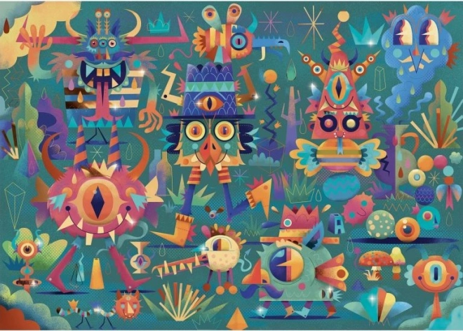 Djeco metallisches Puzzle Monster Party