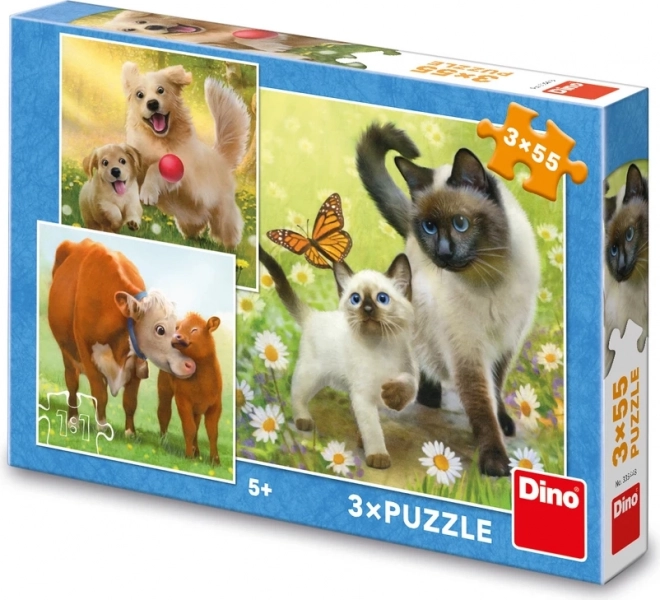Dino Puzzle Familie 3x55 Teile