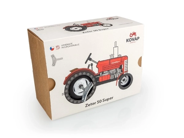 Roter Traktor ZETOR 50 Super aus Metall 15cm im Maßstab 1:25