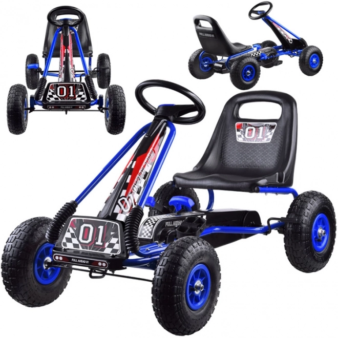 Gokart Formel 01 mit Pumpgummireifen – blau