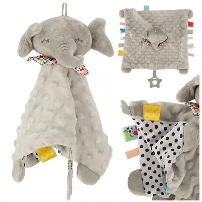 Sensorisches Kuscheltier Elefant mit Knisterlabels