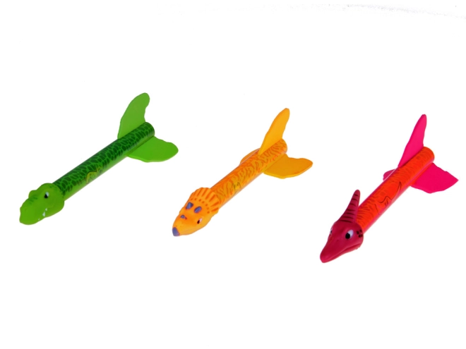 Drei bunte Dinos mit Effekten