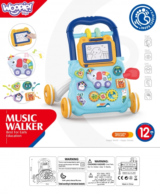 Interaktiver Baby Lauflernwagen mit Sound und Magnettafel