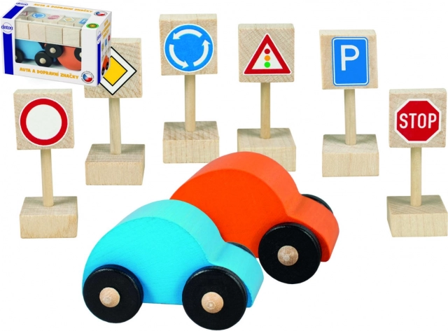 Detoa Autos und Verkehrsschilder – Holzset für Kinder