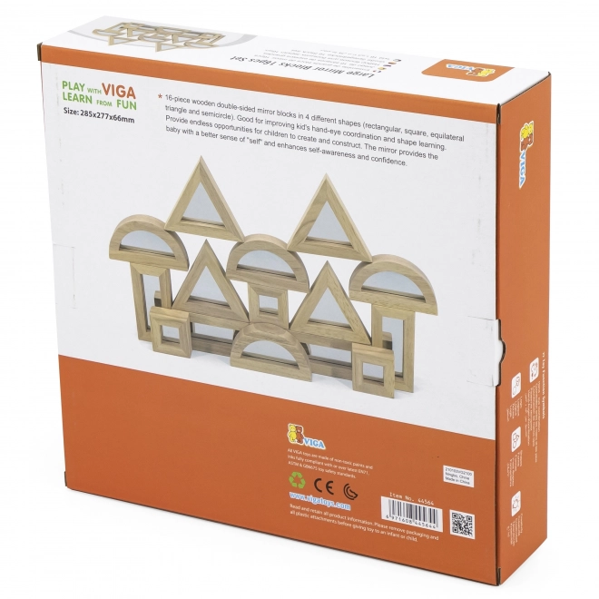 VIGA Spiegelholzbausteine Set
