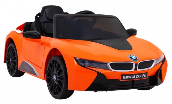 BMW I8 Lift Batteriefahrzeug Orange + Fernbedienung + Langsamer Start + 3-Punkt-Gurte + MP3 USB + LED-Diode