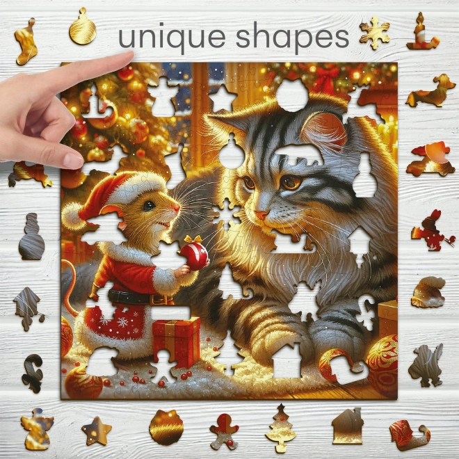 Katzen- und Mäusepuzzle aus Holz 250 Teile