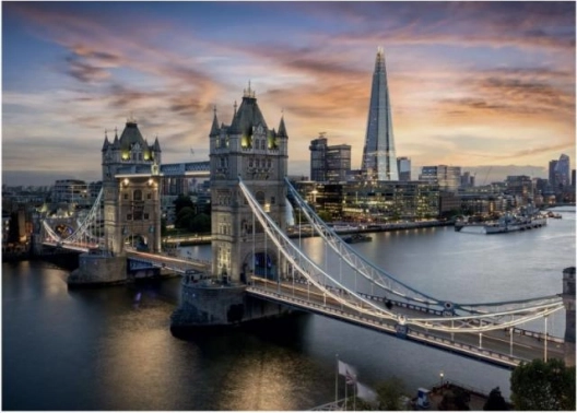 Neonpuzzle Dämmerung über der Tower Bridge 1000 Teile