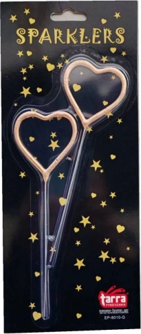 Goldene Herz-Form Wunderkerzen 16,5 cm