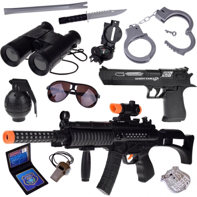 Polizei-Set für Polizistenspielfigur Waffe Handschellen ZA4826