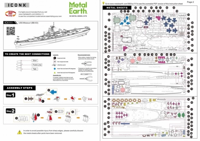 3D Puzzle USS Missouri BB-63 von Metal Earth