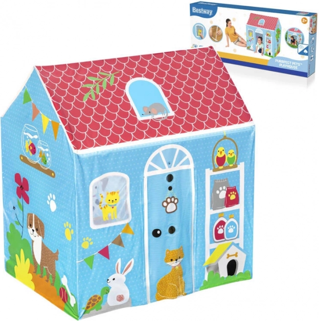 Buntes Kinderhäuschen für Garten und Zimmer – blau
