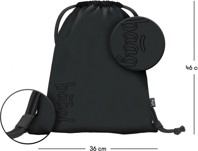 Schulset Baagl Skate Max Darkness: Rucksack, Federmäppchen und Beutel
