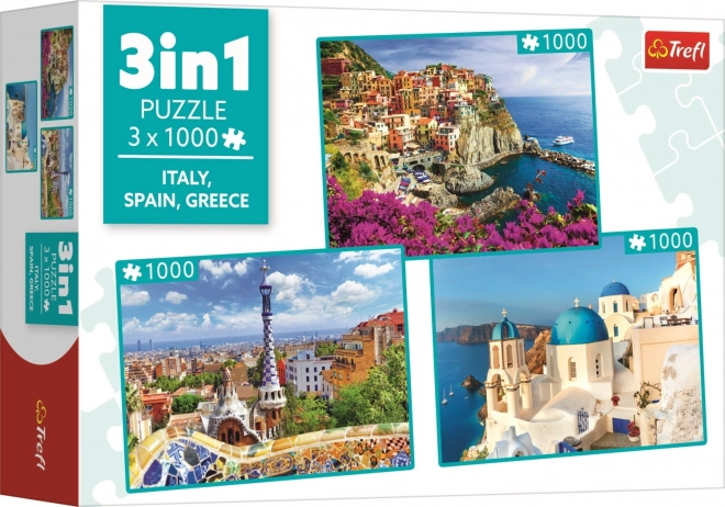 Trefl Puzzle Italien, Spanien, Griechenland 3x1000 Teile