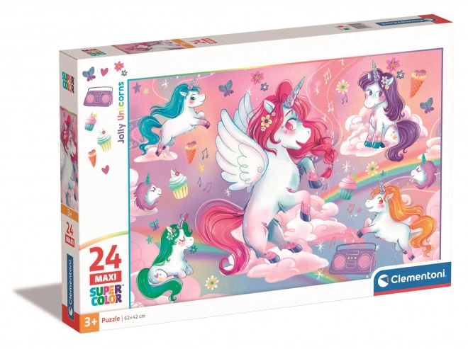 Clementoni Puzzle Fröhliche Einhörner Maxi 24 Teile