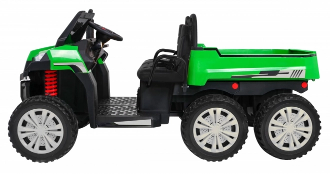 Bauernfahrzeug für 2 Kinder Grün + 4x4 + Fernsteuerung + Kipper + LED Audio