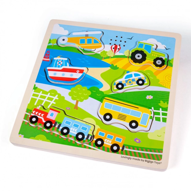 Bigjigs Toys Klang-Puzzle Fahrzeuge