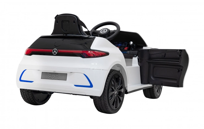 Mercedes Benz AMG EQA für Kinder Weiß + Fernbedienung + 5-Punkt-Sicherheitsgurte + EVA + MP3-Display + LED