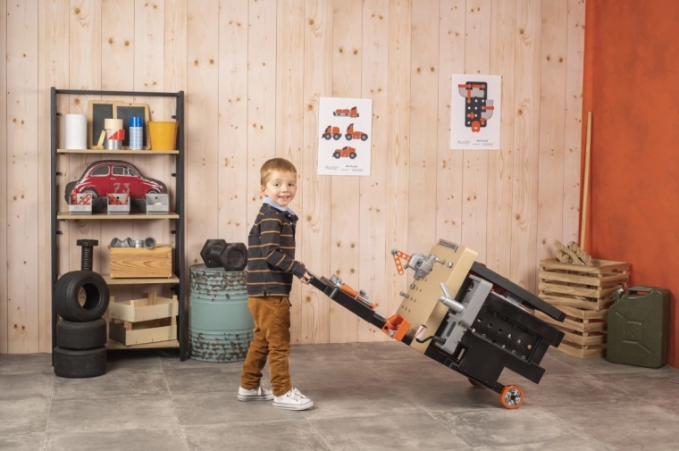 Klappkonstruktion und Rollen