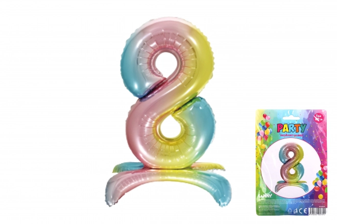 Regenbogen Partyballon Nummer 8