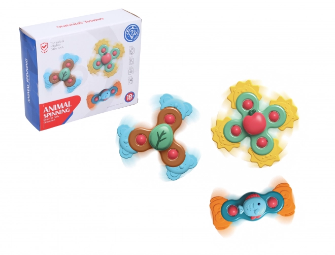 Baby Spinnerei Beißspielzeug mit Saugnapf 3er Set