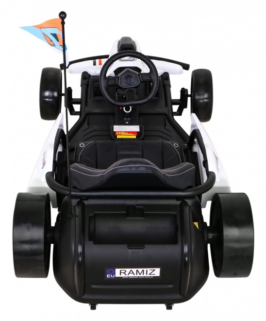 Speed 7 Drift King Batterie-Kart für Kinder Weiß + Drift-Funktion + Sportsitz + 2 Geschwindigkeiten + EVA
