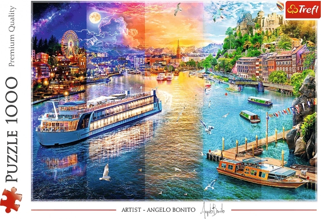 Puzzle 1000 Teile Flusskreuzfahrt