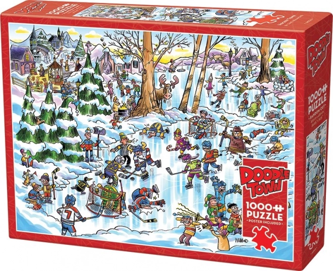 Doodletown Puzzle Hockeystadt 1000 Teile Cobble Hill