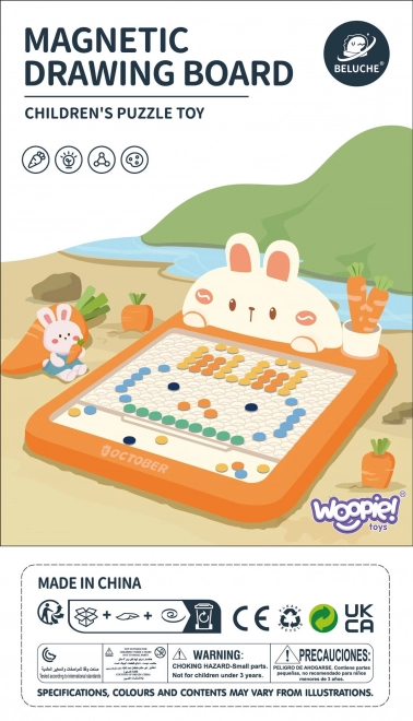 Magnetisches Zeichentablett WOOPIE MagPad Hase und Karotte