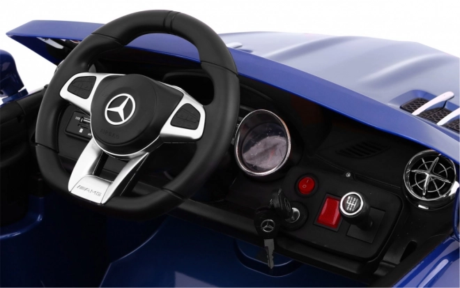 Mercedes AMG SL65 für Kinder Blaue Farbe + Fernbedienung + Gepäckträger + Sitzverstellung + MP3 LED + Langsamer Start