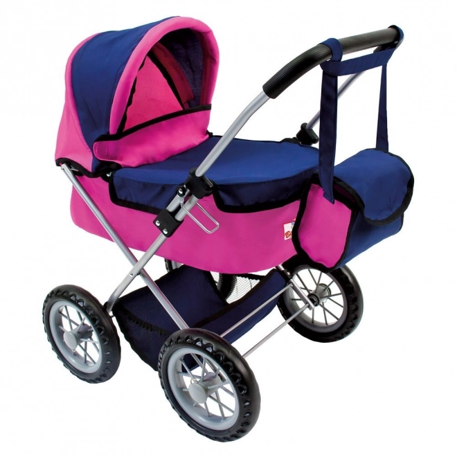 Bino großer Puppenwagen mit Tasche - Rosa-Blau