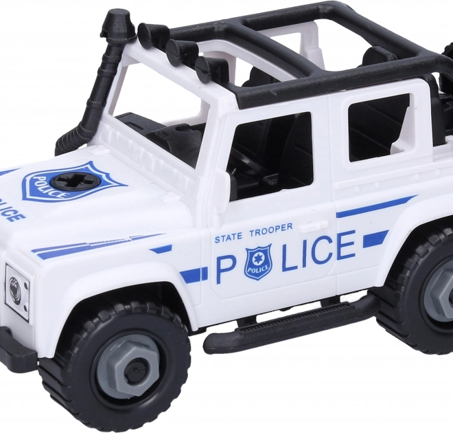 Polizei Jeep Spielzeugauto zum Zusammenbauen