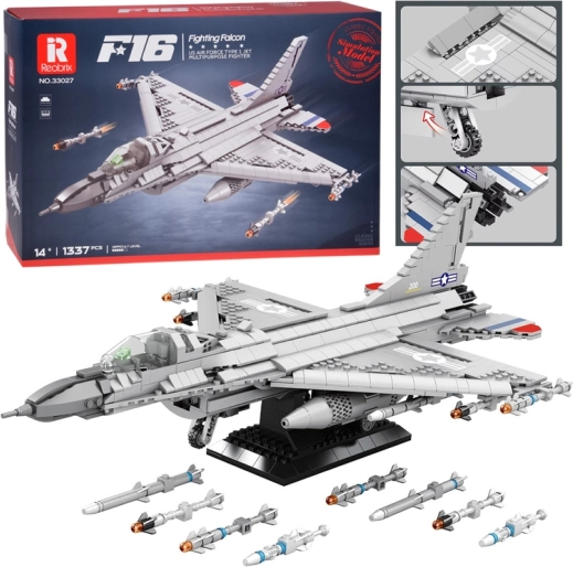 Bausteine REOBRIX Jagdflugzeug F-16 Fighting Falcon (1337 Teile)