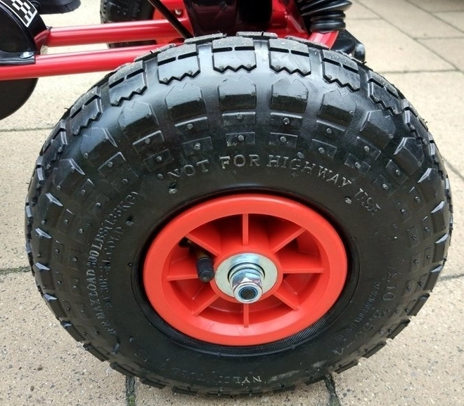 Tret-Gokart mit Luftreifen + Aufblasbare Reifen + Verstellbarer Sitz – Rot