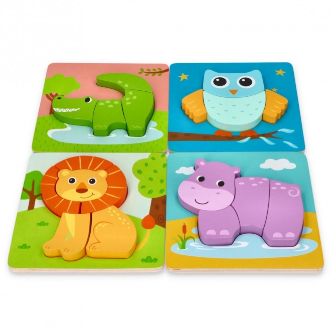Set aus vier Tierpuzzles