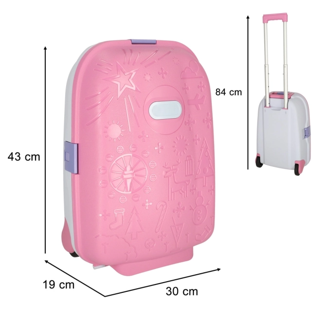 Kinder Reisekoffer Kabinentrolley mit LED Rollen in Pink – Rosa