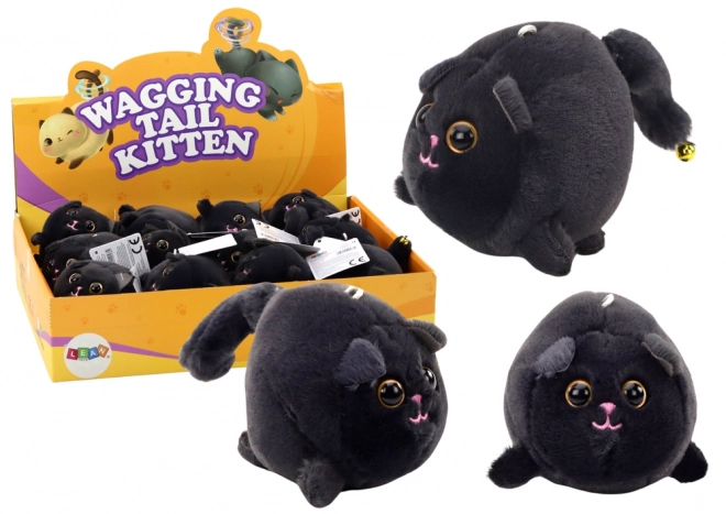Springender Plüschkatze Schwarz