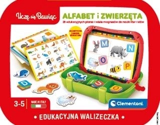 Lehrreicher magnetischer Koffer Alphabet und Tiere Clementoni