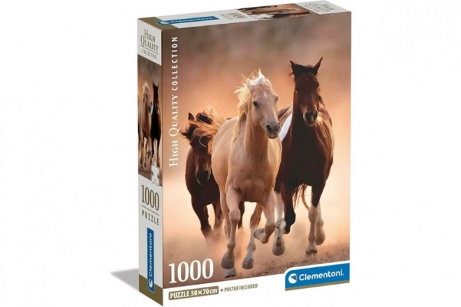 Puzzle 1000 Teile Compact Pferde in voller Fahrt