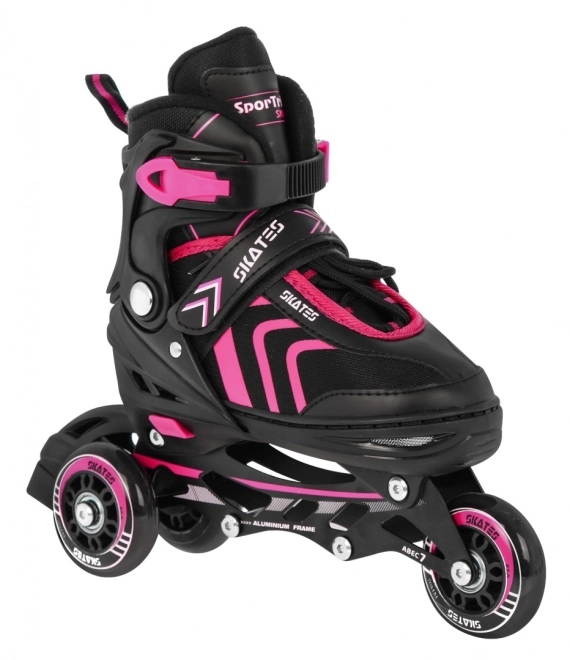 4-in-1 Rollschuhe, Schlittschuhe, Skates Set für Kinder Größe 29-33 Pink – Rosa