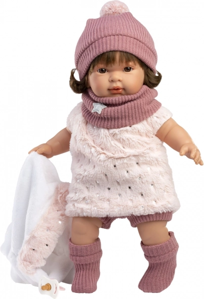 Realistische Puppe Carla mit Geräuschen und weichem Stoffkörper 42 cm