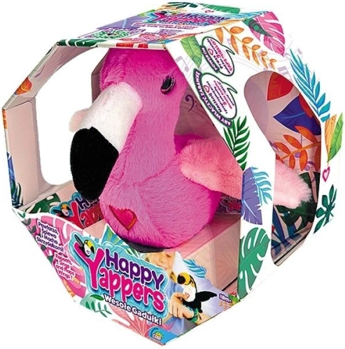 Interaktiver Plüsch-Flamingo Happy Yappers – sprechendes und bewegliches USB-Spielzeug
