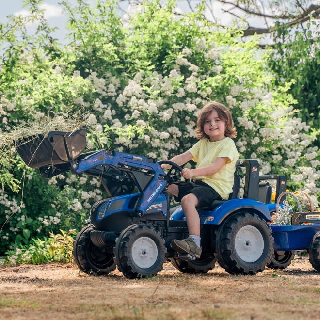 Falk Trettraktor New Holland mit Anhänger