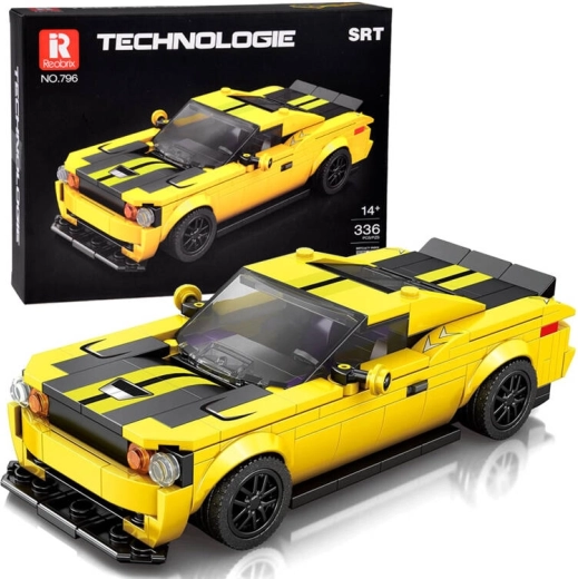 Technische Bausteine 336 Teile + Aufkleber Gelbes Sportauto ZA5260
