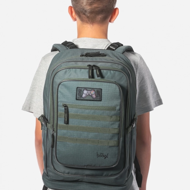 Baagl Set 3 Cubic Grove: Rucksack, Federmäppchen, Beutel