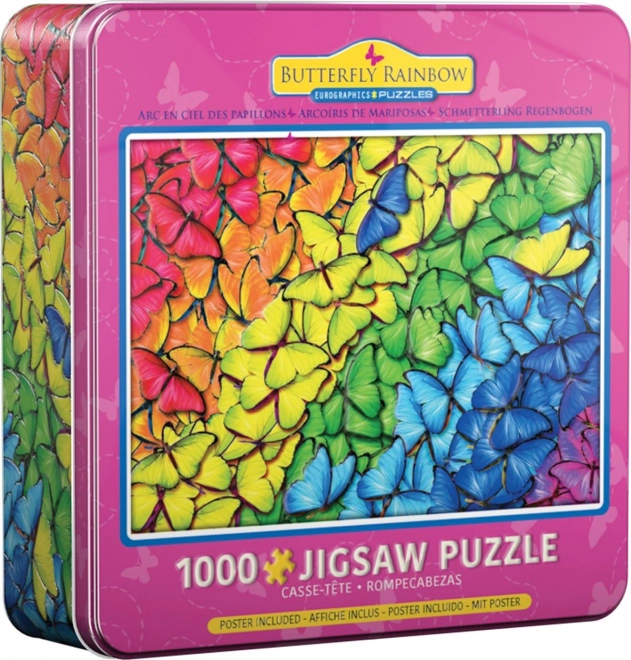 EUROGRAPHICS Puzzle in Metalldose Regenbogen-Schmetterlinge 1000 Teile