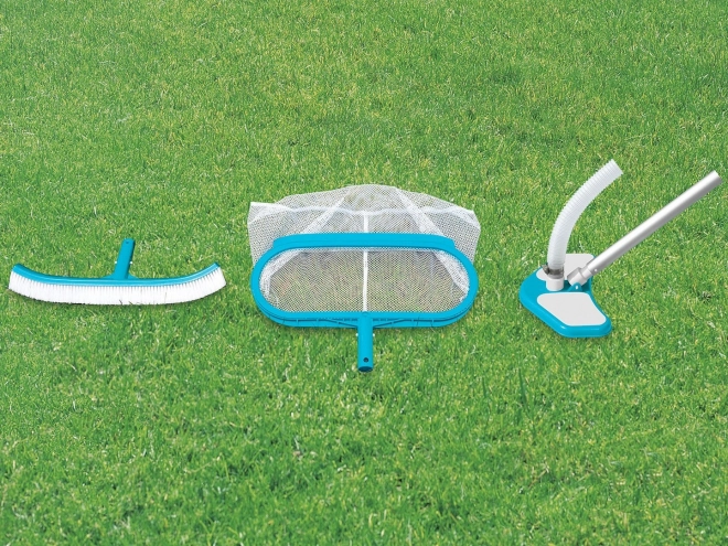 Poolreinigungszubehör mit Staubsauger und Netz