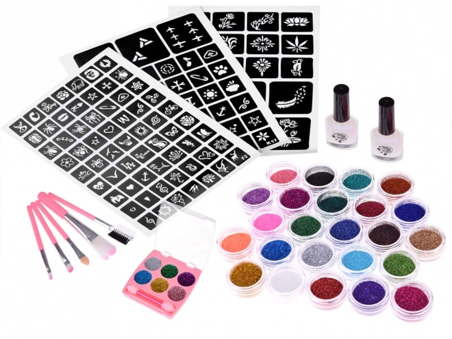 Großes Set für Glitzertattoos