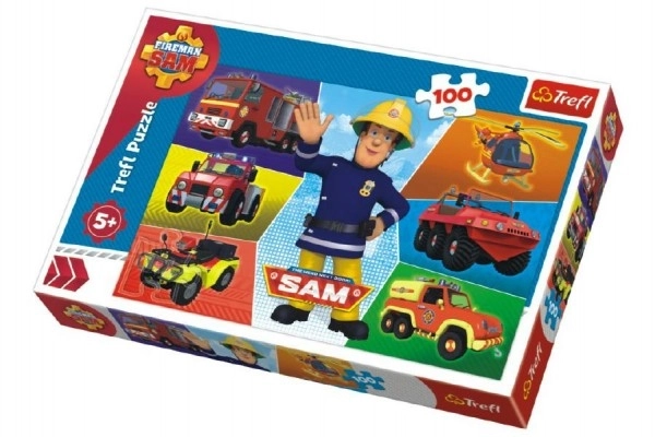 Puzzle 100 Teile - Feuerwehrauto Sam