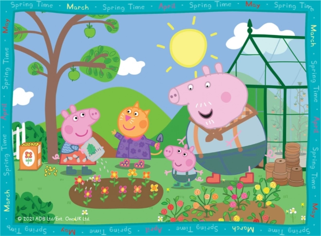 Ravensburger Puzzle Peppa Wutz: Jahreszeiten 4in1